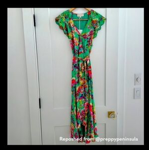 NWT CABALLERO Nelia Wrap Dress in Painted Flower from Anthropologie